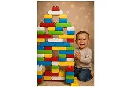 Конструктор блоковий 115/26 "Mega Brick №3" 30 елементів (4 кнопки 10 шт, 8 кнопок 20 шт) BAMSIC - мініатюра 3