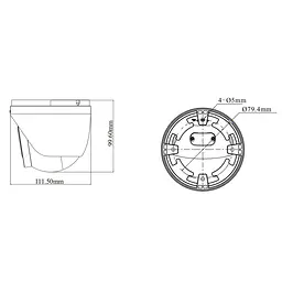 IP-відеокамера 4Mp TVT TD-9545C4-A-PA(PE/AW3) White f=2.8mm, ІЧ+LED-підсвічування, з мікрофоном (77-00488) - мініатюра 2