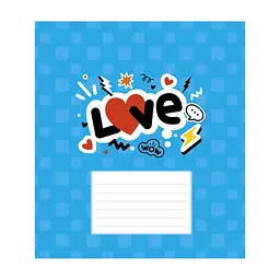 Зошит Школярик Love 12 аркушів клітинка (012-3364K), в асортименті