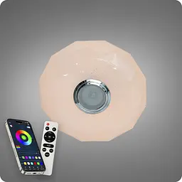 Люстра світлодіодна 517 Dlight RGB з пультом і колонкою 45Вт Білий (02148) - мініатюра 4