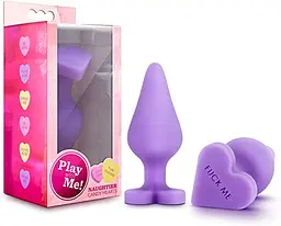 Анальна пробка Blush PLAY WITH ME CANDY HEART FUCK ME PURPLE Blush T330543 90480 - мініатюра 2