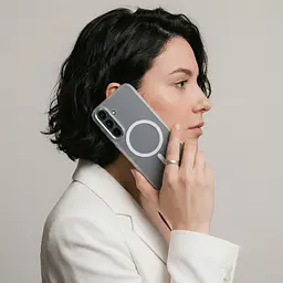 Чехол Samsung Galaxy S25 FE 5G, Unit MagSafe, белый, прозрачный, магсейф, противоударный, магнитный, панель-накладка с поддержкой MagSafe, с поддержкой беспроводной зарядки, TPU+PC, защита всего корпуса, ударопрочный, ArmorStandart (ARM89159) - мініатюра 5