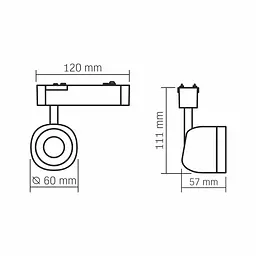 Світильник МАГНІТНИЙ трековий VIDEX LA76B 8.5W 4000K 48V Black VIDEX (28023-000) - мініатюра 10