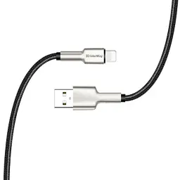 Дата кабель USB 2.0 AM to Lightning 1.0m head metal black ColorWay (CW-CBUL046-BK) - мініатюра 6
