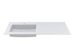 Умивальник Miraggio ERICA 1200 L (8813567) Miramarble, Глянцевий, Накладний/Врізний, Білий - мініатюра 3