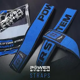 Лямки для тяги Power System Lifting Straps Duplex PS-3401, Blue - мініатюра 2