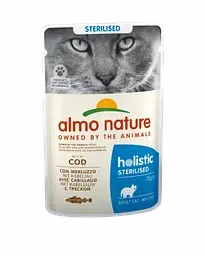 Вологий корм Almo Nature з тріскою для стерилізованих котів (шматочки в желе) (70 гр.)