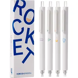 Набір ручок KacoGreen K1028 Rocket Plastic Gel Ink Pen 4шт [118450]