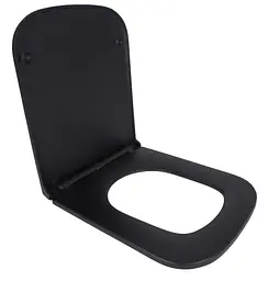 Сидіння для унітазу Qtap Tern Matt Black з мікроліфтом Slim Duroplast, Quick Release QT99HY2322MB - мініатюра 2
