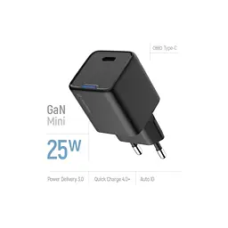 Зарядний пристрій ColorWay GaN Mini 25 Вт порт PD PPS USB-C чорний (CW-CHS052PD-BK) - мініатюра 8