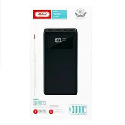Зовнішній акумулятор (Power Bank) XO PR123 30000 mAh Black - мініатюра 2