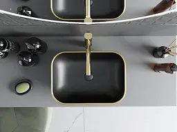 Умивальник Mexen Rita black matt gold Edge накладний MEX-21084575, Золотий - мініатюра 4