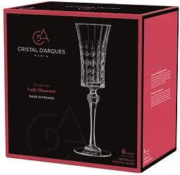Набір келихів для шампанського CD'A Lady Diamond 150 мл x 6 шт (L9742) - мініатюра 2