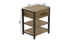 Тумба універсальна Ferrum-decor Вів'єн 1/2 50x41x40 чорний ДСП Дуб Артізан 16мм (FRD-104123) - мініатюра 6