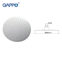 Тропічний душ Gappo G29, Ø200 мм, нержавіюча сталь, хром, Хром - мініатюра 4