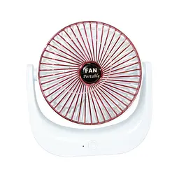 Вентилятор настільний Fan Portable F138 біло-червоний, портативний вентилятор на акумуляторі 4.5W, 3 швидкості - мініатюра 5