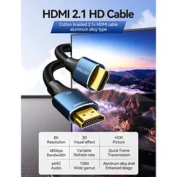 Кабель Vention HDMI-HDMI V 2.1 1.5 м (ALGLG) - мініатюра 8