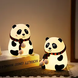 Нічник дитячий силіконовий Панда LOSSO світлодіодний світильник RGB 1200 мАч White (18966) - мініатюра 8
