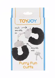 Наручники Toy Joy Furry Fun Cuffs 28 см чорний - мініатюра 6