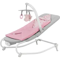 Шезлонг-гойдалка Kinderkraft Felio 2 Peony Rose сірий з рожевим KBFELI20PNK0000 (00-00305172)