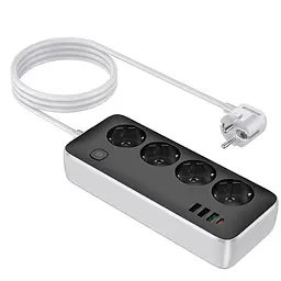 Подовжувач Hoco AC22 Sunlight (PD30W/1C/3A/4xSocket) (1.5m) Black - мініатюра 5