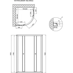 Душова кабіна Lidz Latwa SC80x80.SAT.LOW.GR скло тоноване 4 мм з душовим піддоном Qtap Robin 308 - мініатюра 5