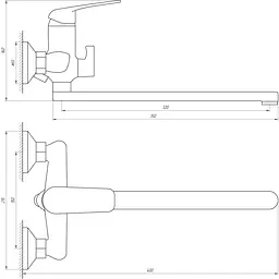 Змішувач для ванни Globus Lux Koln GLK-0208 - мініатюра 4