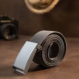Текстильний ремінь із чорною пряжкою 20534 Vintage сірий 115 см - мініатюра 6