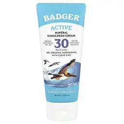 Сонцезахисні засоби Active Mineral Sunscreen Cream SPF 30 87 мл Badger vit0004905
