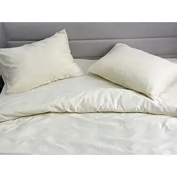 Комплект постільної білизни Ecotton Cream Yellow євро полісатин кремово-жовтий (25189) - мініатюра 2