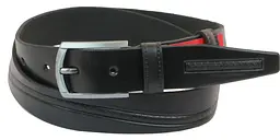 Ремінь Skipper 1047-35 під брюки натуральна шкіра 3,5 см Чорний - мініатюра 3
