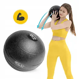 Слембол (медичний м'яч) для кросфіту 4FIZJO Slam Ball 3 кг Black (P-5907739315410) - мініатюра 5
