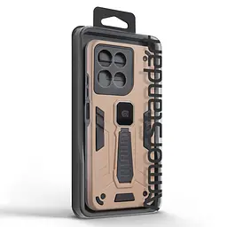 Чехол для Motorola G57 Power 5G, Proover, коричневый, с подставкой и магнитом, противоударный, ударопрочный, бронированный, панель-накладка, защита всего корпуса, термополиуретан (TPU) + поликарбонат (PC), ArmorStandart (ARM89738) - мініатюра 3