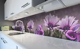 Вініловий кухонний фартух Фіолетові квіти 3Д наклейка для кухні ПВХ гербери кали Happy Pocket Z181859