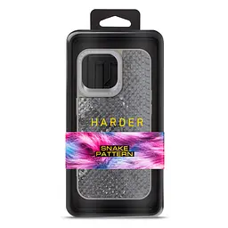 Кожаный чехол для Apple iPhone 14 Pro Max, Harder Snake Pattern, серый, термополиуретан ТПУ + экокожа с текстурой змеиной кожи, панель, защита корпуса, противоударный, микрофибра, рамка вокруг камеры, защита всего корпуса, (ARM76816) - мініатюра 3