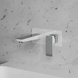 Змішувач для умивальника монтажу Omnires Parma chrome / white (PM7415CRB) - мініатюра 3