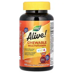Мультивитамины для детей Alive Kid's Chewable Multivitamin 120 жевательных таблеток Nature's Way vit0005323 - миниатюра 4