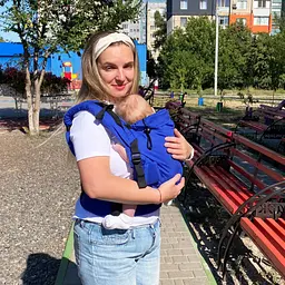 Ерго рюкзак з народження Adapt синій котон для малюків 0 - 18 місяців, вагою до 20 кг Coolbabka Синій - мініатюра 7