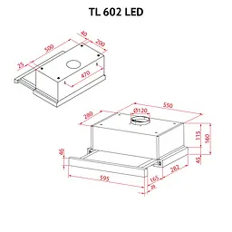 Витяжка телескопічна PERFELLI TL 602 I LED - мініатюра 12