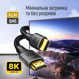 Кабель мультимедійний HDMI M to HDMI M 3.0m V2.1 8K black ColorWay (CW-CBHD089-BK) - мініатюра 9