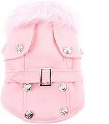 Пальто для собак Glamor Pink з хутряним коміром - мініатюра 3