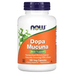 NOW Мукуна Пекуча, Dopa Mucuna - 180 капсул