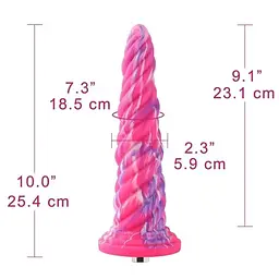 Фалоімітатор Hismith Awl Shape Silicone Dildo Monster Series KlicLok для секс-машин - мініатюра 2