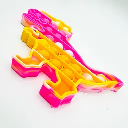 Сенсорна іграшка антистрес силіконова нескінченна пухирка попит UKC Pop It Fidget динозавр (вид 2) - мініатюра 2