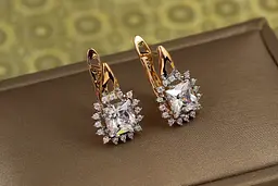Сережки Xuping Jewelry Світлість з родієм 1,7 см золотисті - мініатюра 2