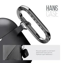 Силіконовий чохол для навушників Apple AirPods Pro, Hang Case, чорний, ультратонкий захисний кейс товщиною 2 мм, захист від подряпин, пилу та ударів, компактний, з карабіном для кріплення, ArmorStandart (ARM56055) - мініатюра 4
