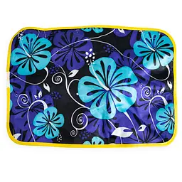 Електрогрілка для тіла Чорна з синьо-фіолетовими квітами 26х18 см, подушка грілка водяна (електрогрілка) (NS) - мініатюра 2
