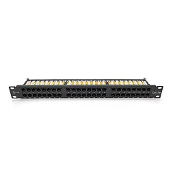 Патч-панель Ritar 48 портів UTP DUAL кат 5E 19" 1U неекранована чорна (73-00404) - мініатюра 1