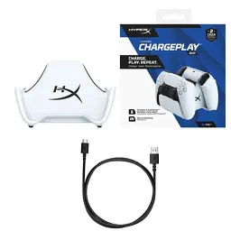 Зарядний пристрій HyperX ChargePlay Duo для PS5 DualSense White (51P68AA) - мініатюра 6