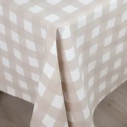 Скатертина Panama водовідштовхувальна Light Brown Check, 180x220